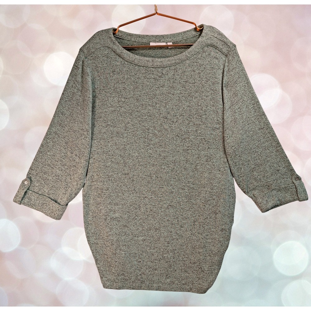 Croft & Barrow 3X Womens light teal Heathered Dolman Sleeve Pullover Knit Top